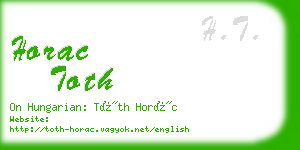 horac toth business card